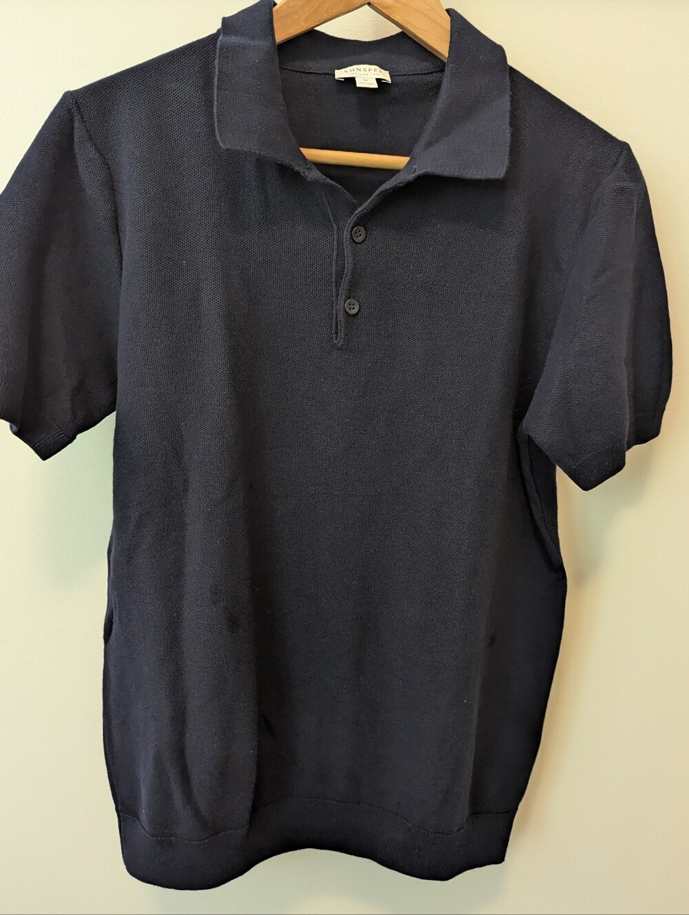 Sunspel Navy Short-Sleeve Polo